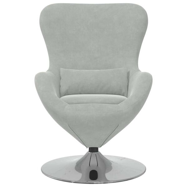 vidaXL Egg Chair Light gray 63 x 73 x 90 cm Velvet