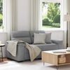 vidaXL 2-seater Sofa Light grey Polyester fabric, metal, plywood, solid wood