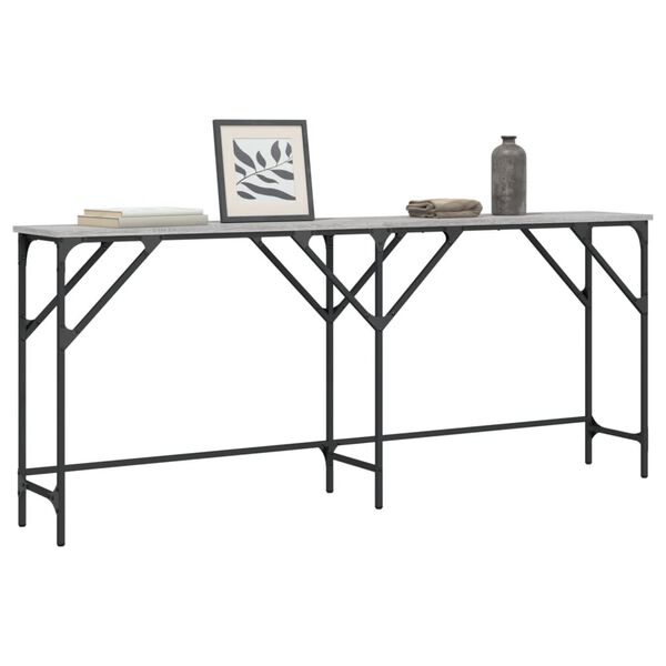 vidaXL Console Table Grey Sonoma Engineered wood Narrow Adjustable Feet