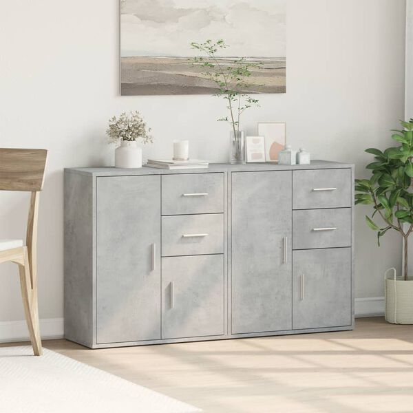 vidaXL Sideboard Concrete grey Engineered wood Medium Sideboard