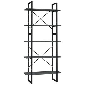 vidaXL Book Cabinet Grey Engineered wood, metal Large Bookshelf