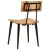 vidaXL Dining Chair Set of 2 Natural Wood and Black