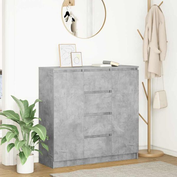 vidaXL Sideboard Concrete grey Engineered wood Medium Sideboard