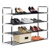 vidaXL Shoe Rack Black Metal and Plastic Medium Shoe Rack Rectangular