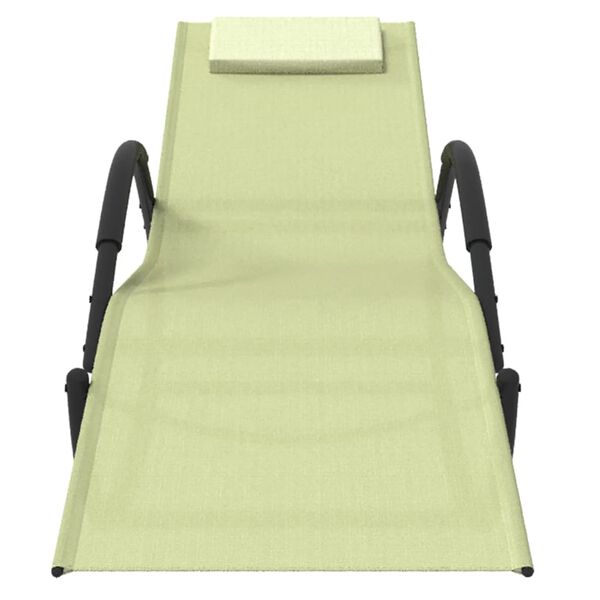 vidaXL Rocking Sun Lounger Cream Steel and Textilene