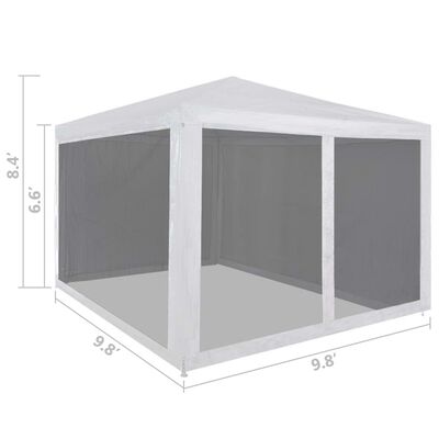 deken in beroep gaan ontwerper vidaXL Party Tent with 4 Mesh Sidewalls 9.8'x9.8' | vidaXL.com