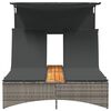 vidaXL Patio Double Sun Lounger Gray