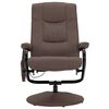 vidaXL Massage Recliner Brown Polyester Standard Swivel