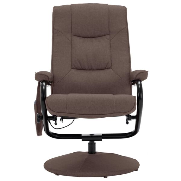 vidaXL Massage Recliner Brown Polyester Standard Swivel