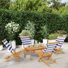 vidaXL Garden Chair Set of 4 Blue and White