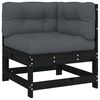 vidaXL Garden Lounge Set Black Solid pine wood Modular Garden Lounge Set