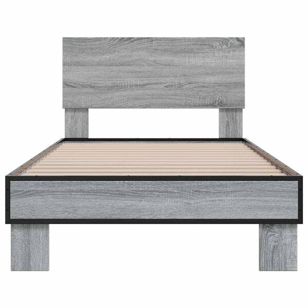 vidaXL Bed Frame Grey Sonoma Engineered wood Single Durable Bed Frame
