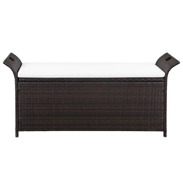 vidaXL Bench Brown PE rattan Large Storage Bench Rectangular