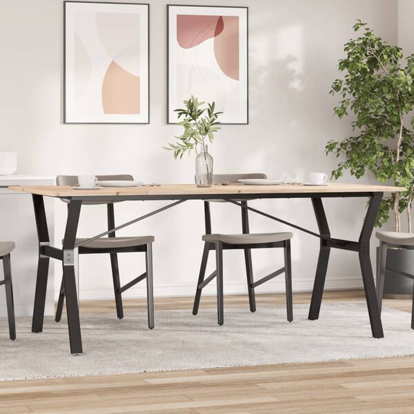 vidaXL Dining Table Natural wood and black