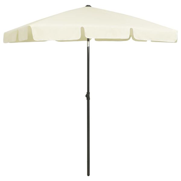 vidaXL Beach Parasol Sand Yellow Polyester 70.9 x 47.2 in Tiltable