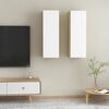 vidaXL TV Cabinet Set of 2 White Engineered Wood Medium TV Cabinet