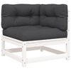 vidaXL Patio Sofa with Cushions 2-Seater White Solid Wood Pine