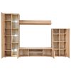 vidaXL TV Wall Unit Sonoma oak Engineered wood, Metal Large TV Wall Unit
