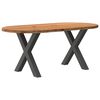 vidaXL Dining Table Light Brown Solid Oak Wood Large Levelers