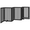 vidaXL Dog Gate Set of 6 Black Solid Poplar wood Foldable Dog Gate