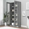 vidaXL Vitrine Cabinet Gray Sonoma Engineered wood, glass Tall