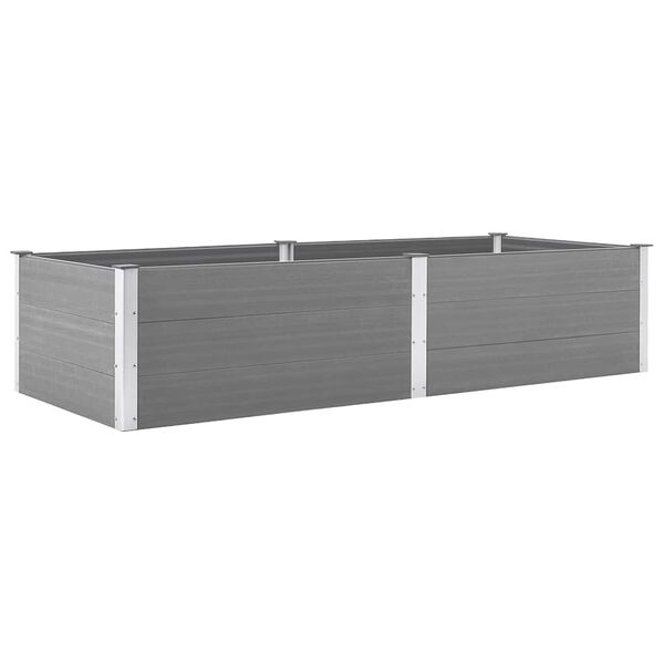 vidaXL Garden Raised Bed Grey Wood-Plastic Composite 98.4x39.4x21.3 in