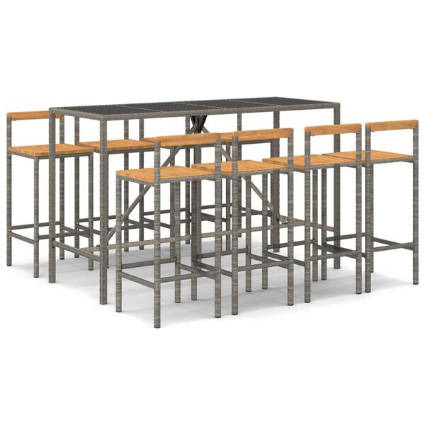 vidaXL Garden Bar Set Grey