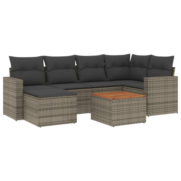 vidaXL Garden Sofa Set Grey, Dark Grey