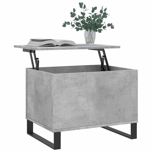 vidaXL Coffee Table Concrete Grey Engineered Wood, Metal Medium