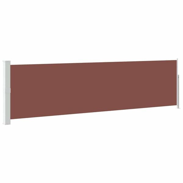 vidaXL Side Awning Brown Polyester 55.1 x 197.0 in Retractable
