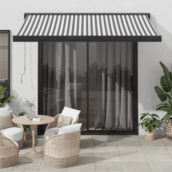 vidaXL Retractable Awning Anthracite and White