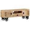 vidaXL TV Cabinet Natural mango wood Rough mango wood, cast iron, MDF