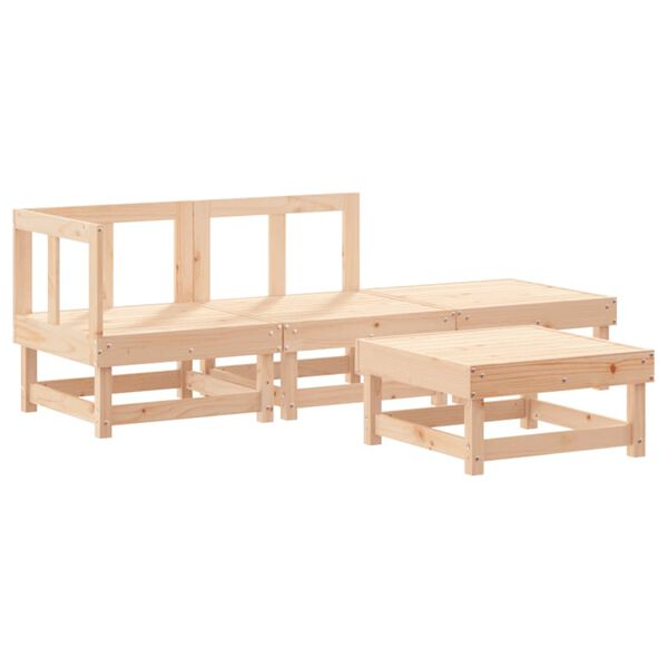 vidaXL Garden Lounge Set Beige Solid pine wood Medium Modular