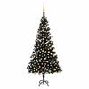 vidaXL Artificial Pre-lit Christmas Tree with Ball Set Black 82.7" PVC