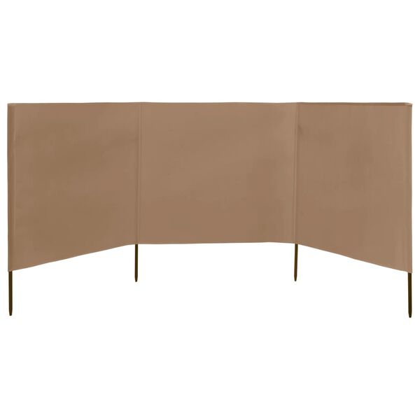 vidaXL Wind Screen Taupe Non-woven fabric, wood 157.5 x 63.0 in Foldable