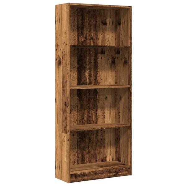 vidaXL Bookcase Old wood Engineered wood 23.6 x 9.4 x 56.3 in Bookcase