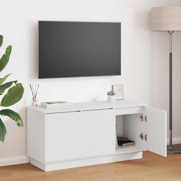 vidaXL TV Cabinet White 39.37 x 14.96 x 19.29 in Engineered Wood