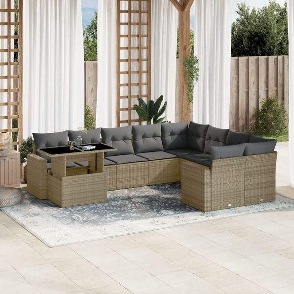 vidaXL Garden Sofa Set Beige