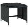 vidaXL Patio Stool Black PE rattan, Powder-coated steel, Foam
