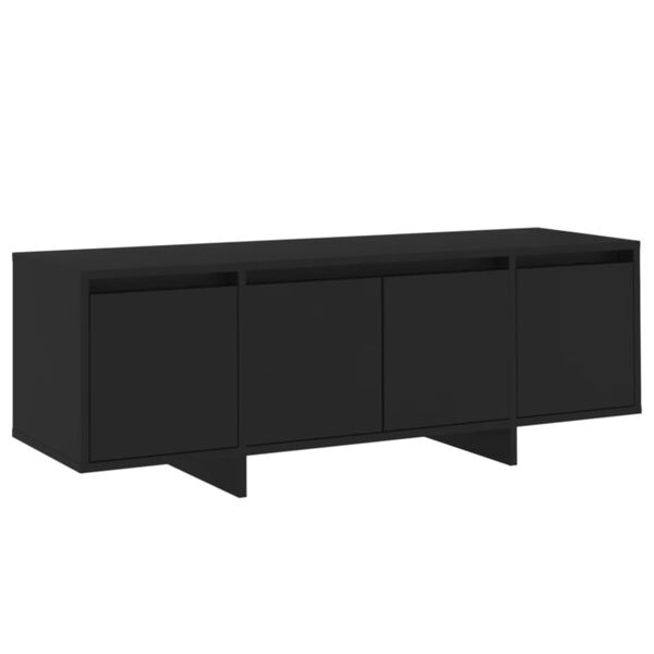 vidaXL TV Cabinet Black Engineered wood Medium Doors TV Cabinet