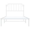 vidaXL Bed Frame White Powder-Coated Steel Single Bed Frame