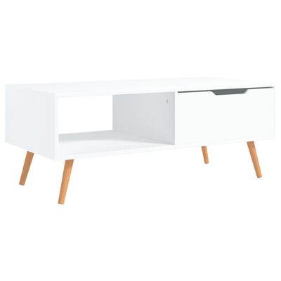 vidaXL Coffee Table White 39.4"x19.5"x16.9" Engineered Wood