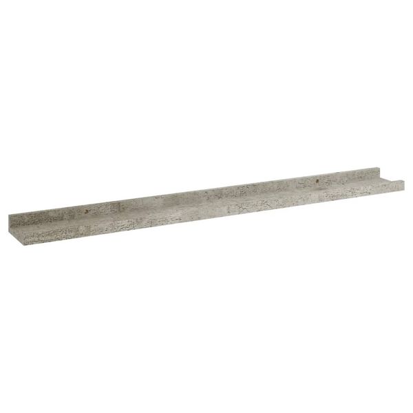 vidaXL Wall Shelf Set of 4 Concrete Gray MDF 31.5 x 3.5 x 1.2 in