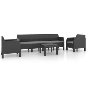 vidaXL Garden Lounge Set Anthracite Polypropylene Large
