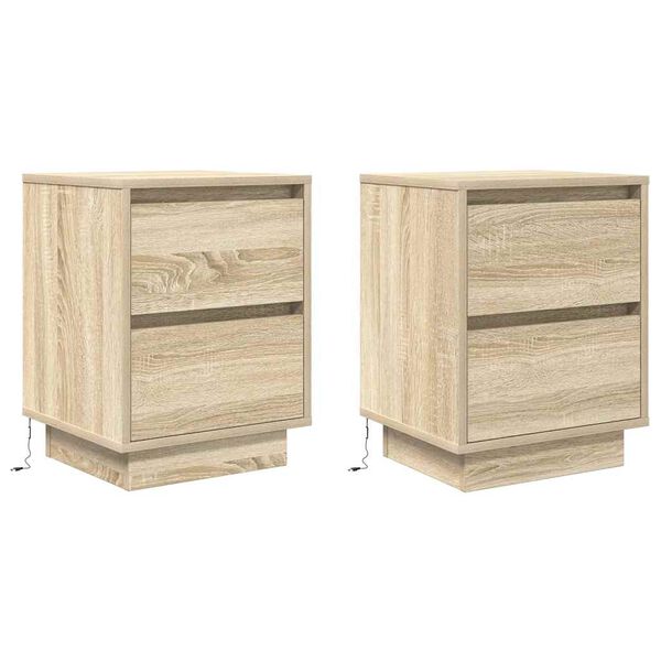vidaXL Bedside Cabinet Set of 2 Sonoma Oak Engineered wood