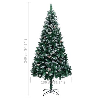 vidaXL Artificial Pre-lit Christmas Tree with Ball Set&Pinecones 94.5"