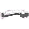vidaXL Garden Lounge Set Grey PE rattan Large Modular