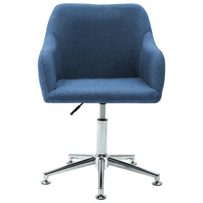vidaXL Swivel Dining Chairs 2 pcs Blue Fabric
