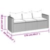 vidaXL 3-seater Garden Sofa Grey Poly Rattan 3-Seater Modular