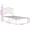 vidaXL Bed Frame White Powder-Coated Steel Twin Bed Frame Rectangular